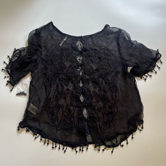 Free People Sheer Embellished Festival Top - Picture 4 of 9